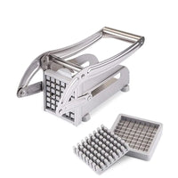 GourmetSlice Elite Potato Cutter | Versatile stainless steel slicer for perfect French fries, crispy potato chips, and efficient meat chopping in your kitchen.