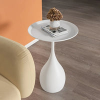 Ariessa - Mobiele Ronde Bijzettafel met Licht Luxe Mini Design voor Bank of Bed