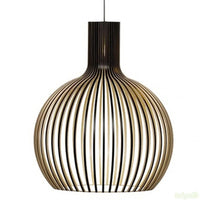 FjordLoom Rustieke Houten Kooi Hanglamp Verstelbare Kabel