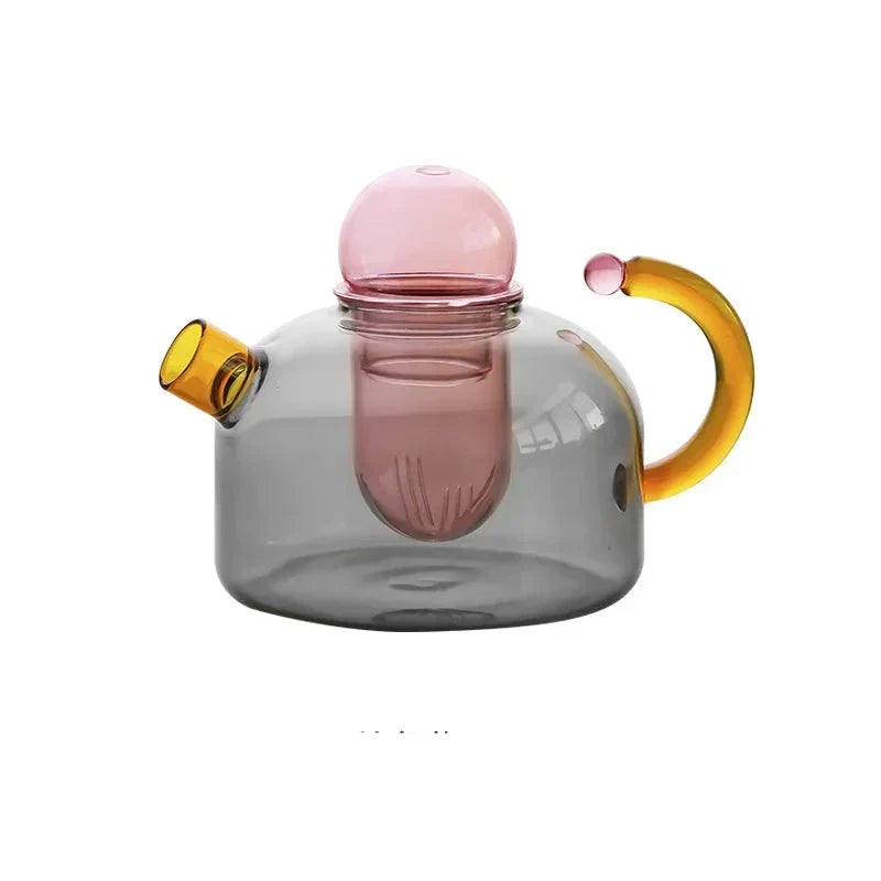Contrasterende Kleur Glas Theeset