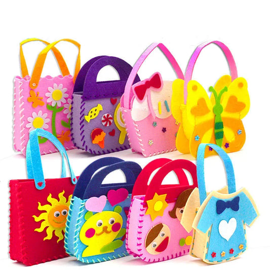 LuxeCraft Kinder Handwerkset | Creatieve DIY-tassen voor kinderen met schattige dieren- en bloemontwerpen, perfect voor handvaardigheid en spelplezier