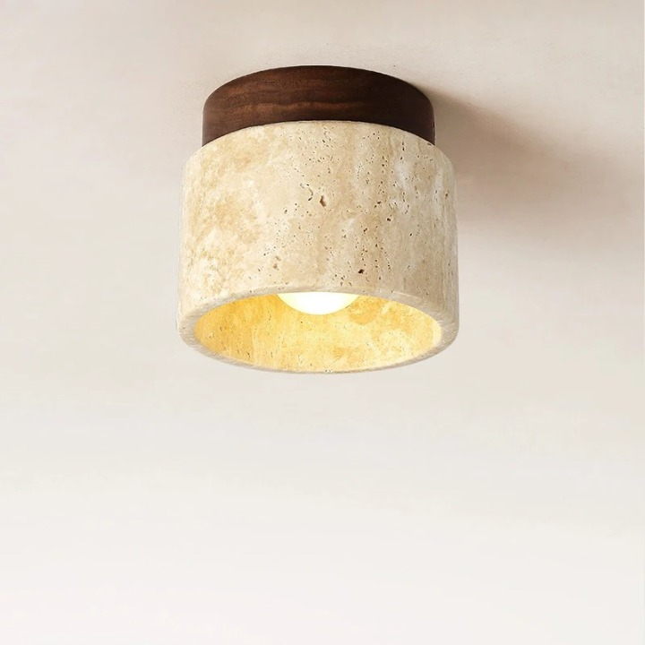 De Stone Travertine Japandi Plafondlamp