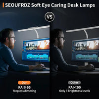 Lumavue LED Bureau Lamp met Klem | Extra Brede Verlichting | Traploos Dimbaar & Instelbare Kleurtemperatuur | Voor Thuiswerkplek & Schermwerkplek