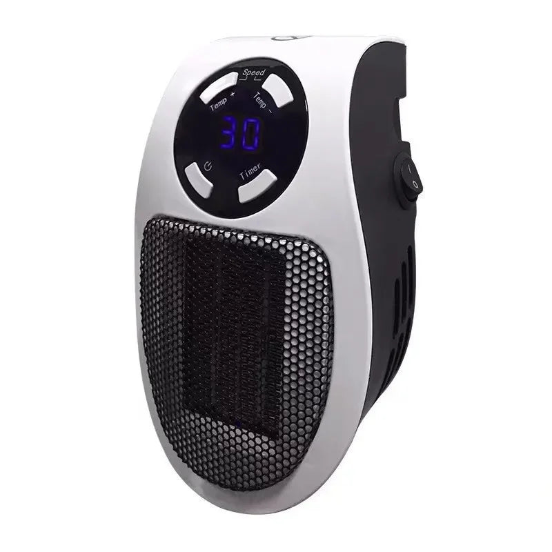 ThermoEase 350W Compacte Verwarming | Muurcontact verwarming met afstandsbediening | LED-display & Timer | 180° draaibare stekker