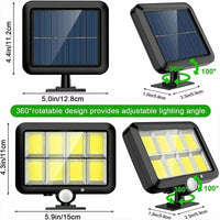 LuminaX Solar | 100 COB LED Solarlicht | IP65 | Bewegingssensor & 3 Modi | Draadloze Buitenverlichting