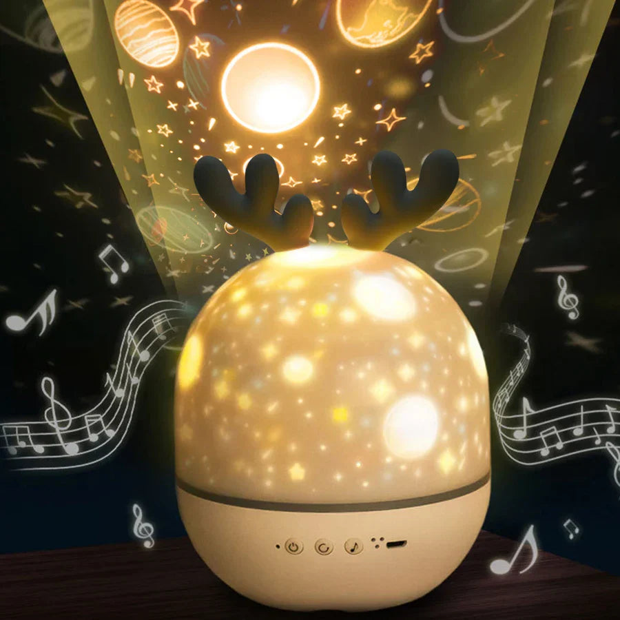 LED nachtlamp projector met afstandsbediening en muziek – lamp voor kinderen met sterren en timer