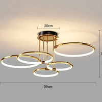 Moderne LED-lamp met ringen – plafondlamp in geometrische vorm
