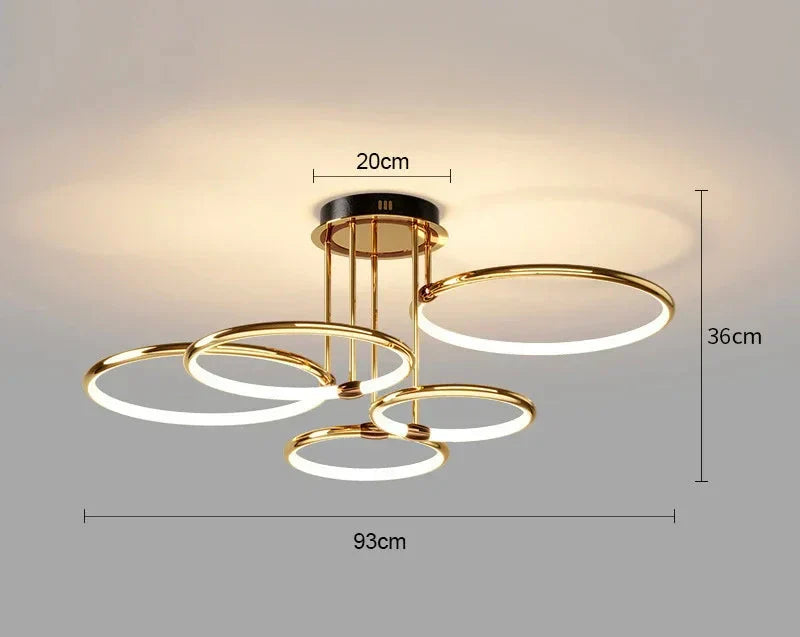 Moderne LED-lamp met ringen – plafondlamp in geometrische vorm