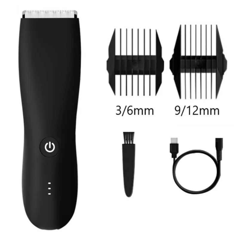 GroomLux Elite Lichaamshaar Trimmer | Precisie elektrische scheermes met vervangbare keramische messen voor een soepele, waterdichte verzorgingservaring.