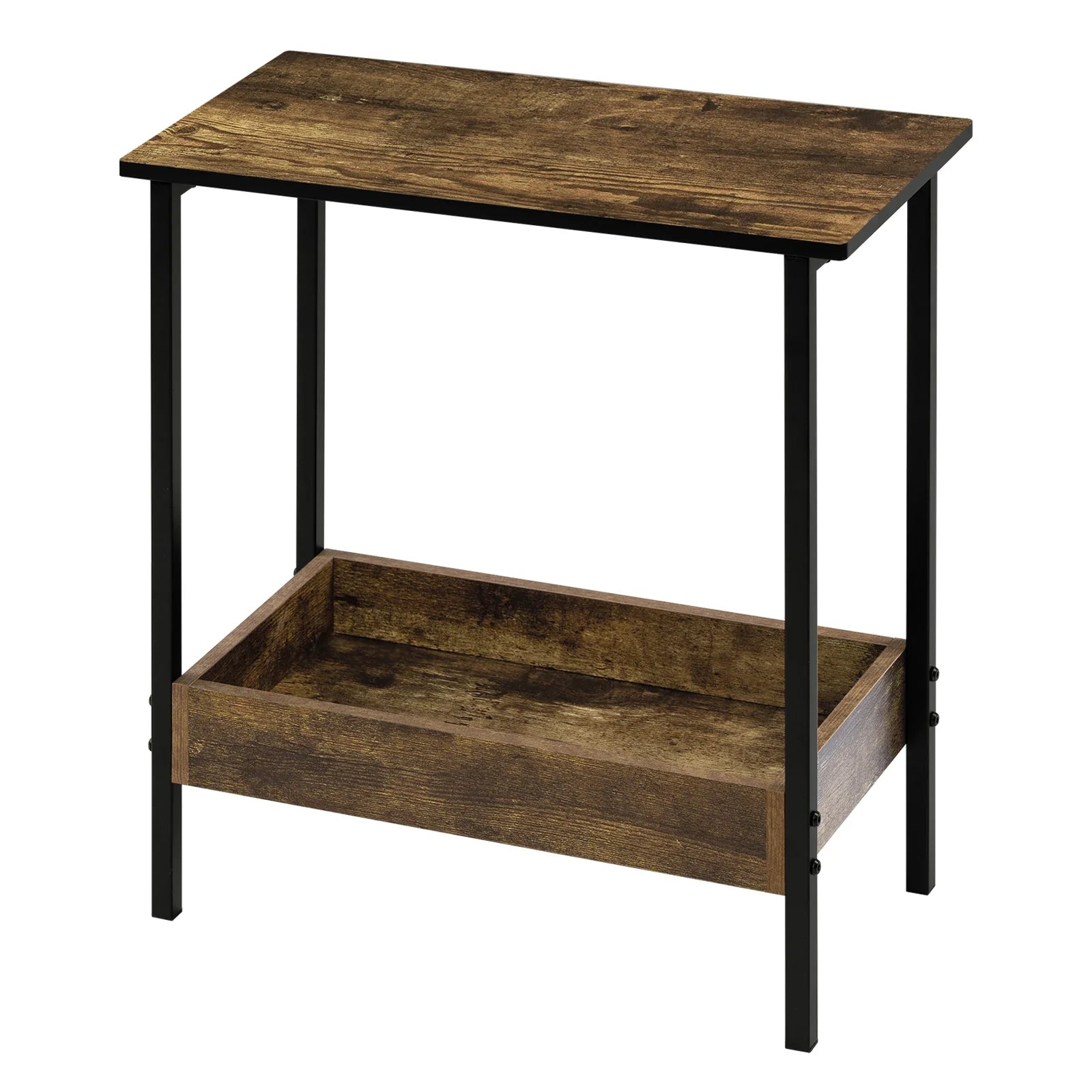 Velistra - Bijzettafel en Salontafel met 2 Legplanken en Extra Opbergruimte