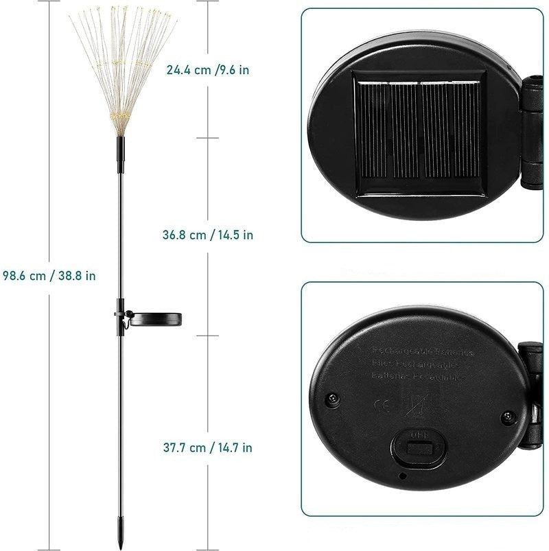 Waterdichte Zonne Garden Vuurwerk Lamp