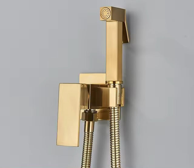 Skanto | Mat zwarte bidet douchekraan in massief messing, hygiënedouche, warm-koud mengventiel, toiletkraan voor islamitisch gebruik