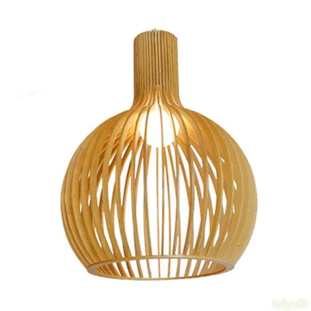 FjordLoom Rustieke Houten Kooi Hanglamp Verstelbare Kabel