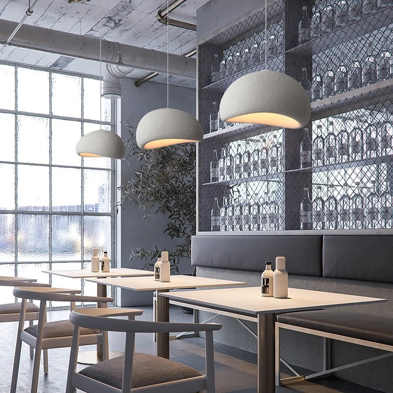 Hangende LED plafondlamp in wabi-sabi stijl