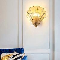 Art Brass Glass Schelp Wandlamp