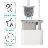 Toiletborstel HygieBrush DuoClean | 2-in-1 Siliconen WC-borstelset met wandhouder | Antibacterieel & ruimtebesparend