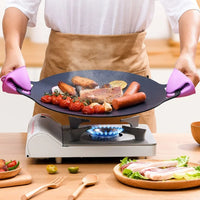 GourmetGrill Luxe Koreaanse BBQ Grillpan | Antiaanbaklaag van medische steen met handvat voor moeiteloos bakken, grillen en BBQ-avonturen