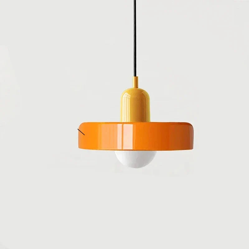 Moderne hanglamp met gekleurd glazen kap Bauhaus