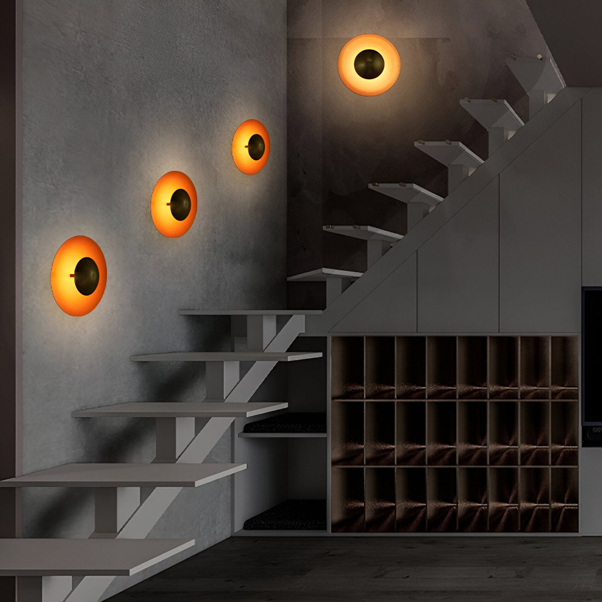 Kleurrijke Ronde Metalen Wandlamp