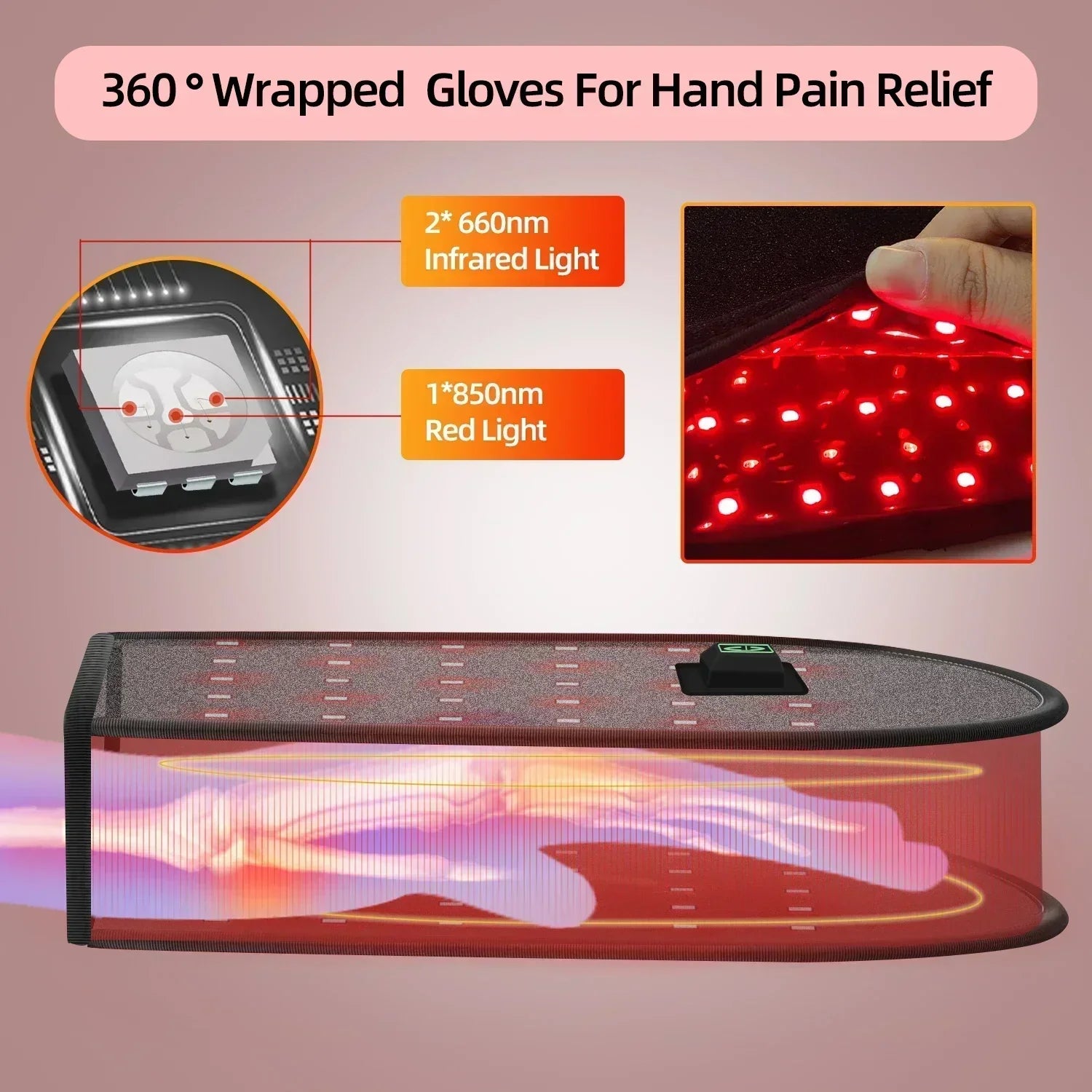 Lumera Roodlichttherapie Handschoen Voor Gewrichtspijnverlichting