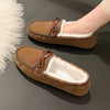 LuxeStep Elegante Moccasin Loafers | Chic strik-slippers met pluizige voering voor moeiteloze herfststijl en comfort