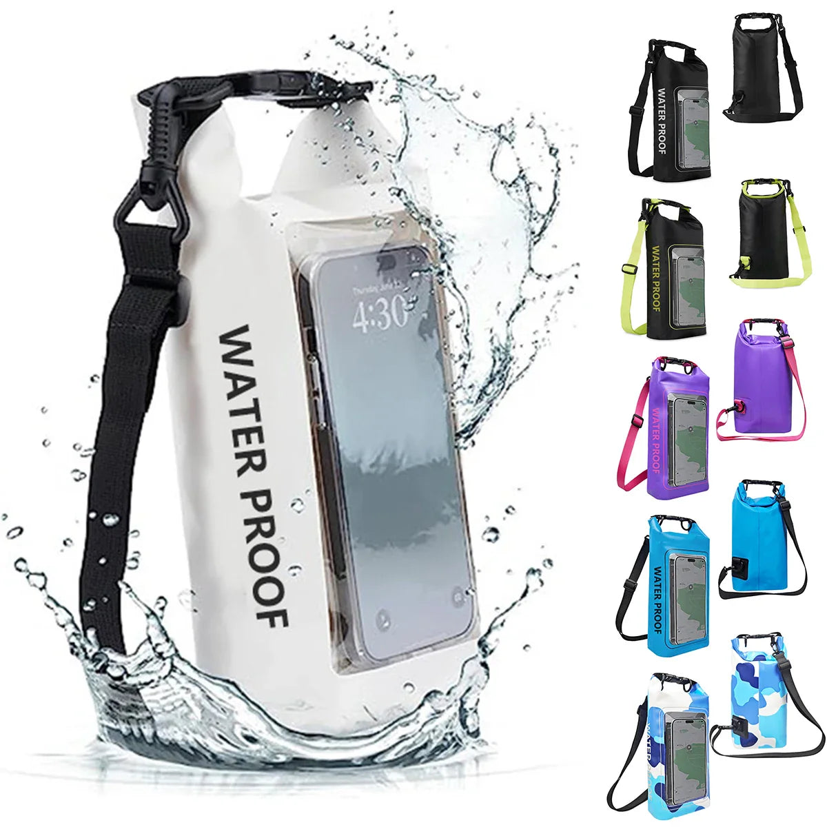 AquaVault Waterdichte Dry Bag 2L | Met Touchscreen-venster | Outdoor Tas voor Kajak, Trekking & Watersport