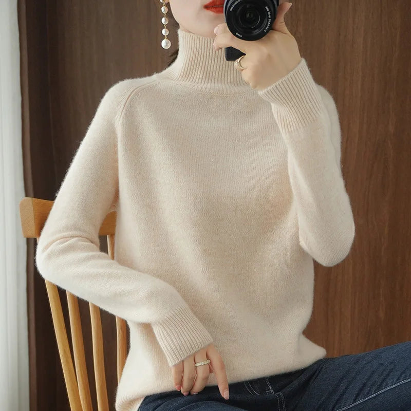 LuxeMerino Classic Mock Neck Sweater | Exquise merinowollen pullover voor ultieme warmte en zachtheid deze herfst en winter