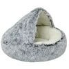 PurrLux Pluizig Kattenbed met Capuchon | Warm en zacht pluche kattennest voor ultieme ontspanning en comfort voor kleine en middelgrote huisdieren