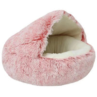 PurrLux Pluizig Kattenbed met Capuchon | Warm en zacht pluche kattennest voor ultieme ontspanning en comfort voor kleine en middelgrote huisdieren