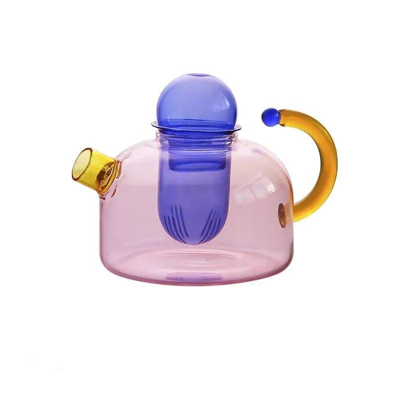 Contrasterende Kleur Glas Theeset