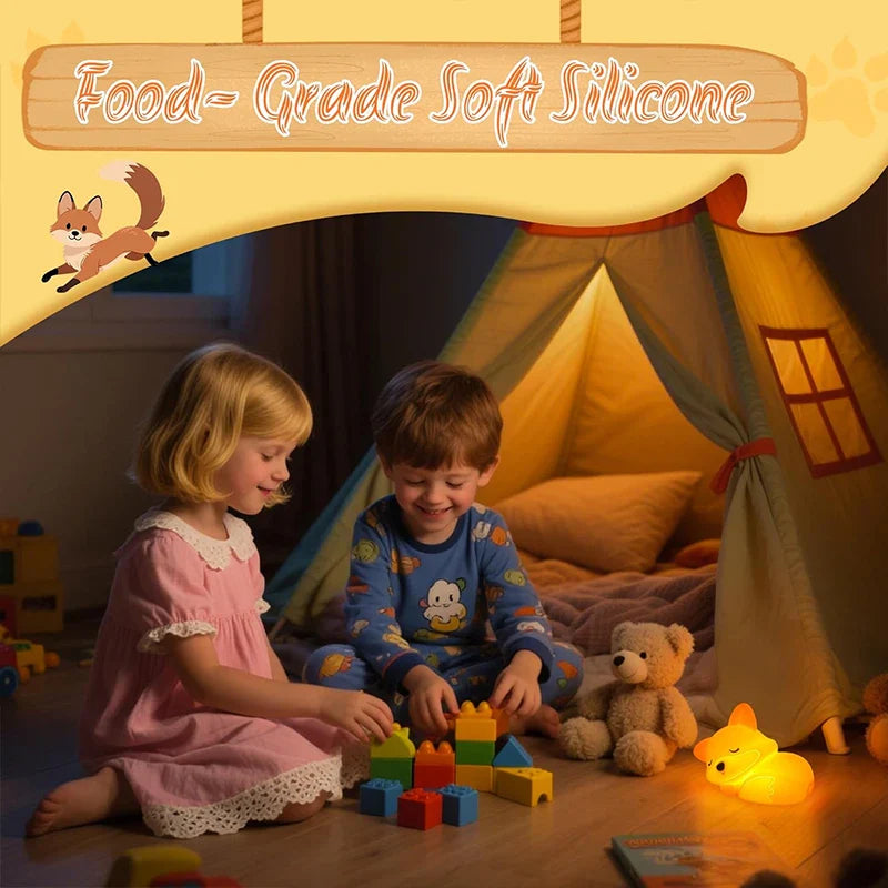 Fuchs Nachtlicht van Silicoon | Oplaadbaar, dimbaar & met Timer | Schattig cadeau-idee voor kinderen & volwassenen