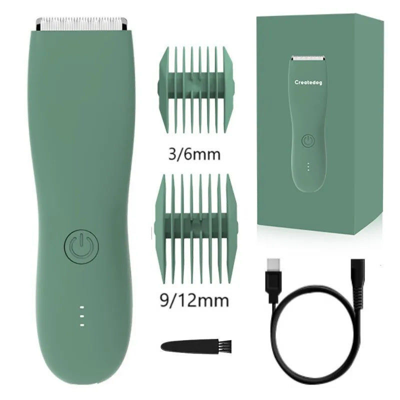 GroomLux Elite Lichaamshaar Trimmer | Precisie elektrische scheermes met vervangbare keramische messen voor een soepele, waterdichte verzorgingservaring.