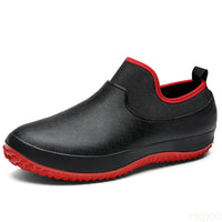AquaElegance Korte Regenlaarzen voor Mannen | Waterdichte, antislip en comfortabele rubberen schoenen, ideaal voor chefs en buitenactiviteiten in regenachtig weer.