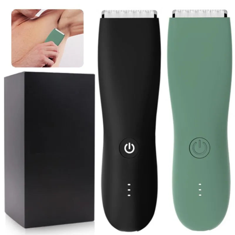 GroomLux Elite Lichaamshaar Trimmer | Precisie elektrische scheermes met vervangbare keramische messen voor een soepele, waterdichte verzorgingservaring.