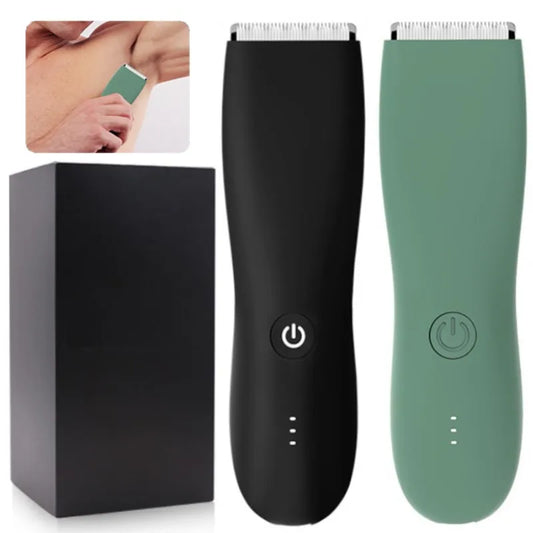 GroomLux Elite Lichaamshaar Trimmer | Precisie elektrische scheermes met vervangbare keramische messen voor een soepele, waterdichte verzorgingservaring.