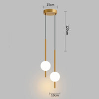 Moderne gouden hanglamp met bolvormige lampenkap | Minimalistische LED plafondlamp