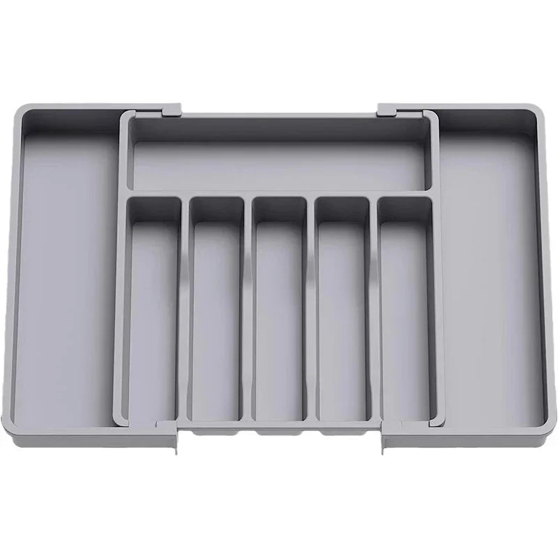 Modulora Besteklade-inzet | Uittrekbare bestek-organizer | Verstelbaar opbergsysteem van PP | 38×35 cm