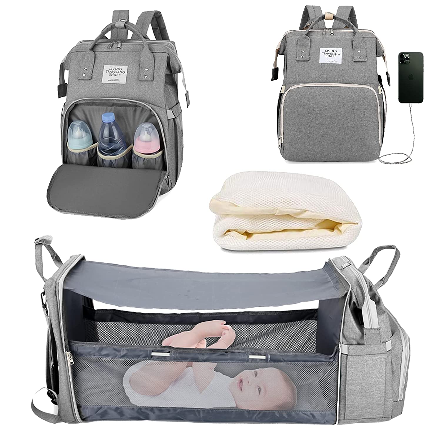 2-in-1 luiertas voor baby's