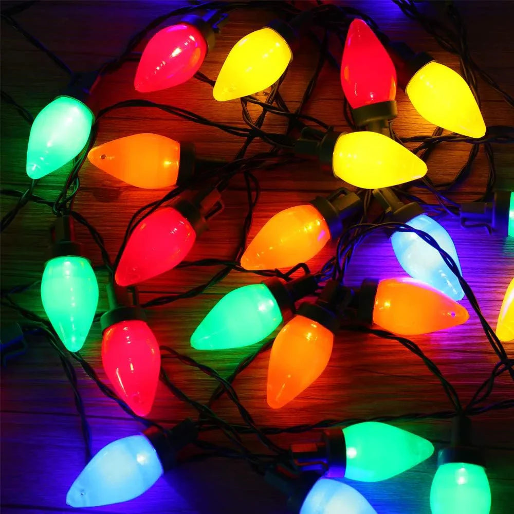 LumiBerry LED Kerstlichtjes C7 | Vintage Aardbei-Design | Afstandsbediening & Timer | Binnen & Buiten