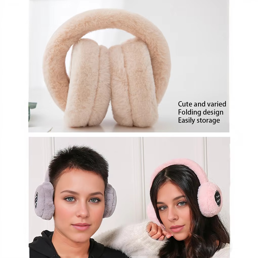 Draadloze Pluche Oortelefoons met Bluetooth 5.2 en Warm Vachtontwerp