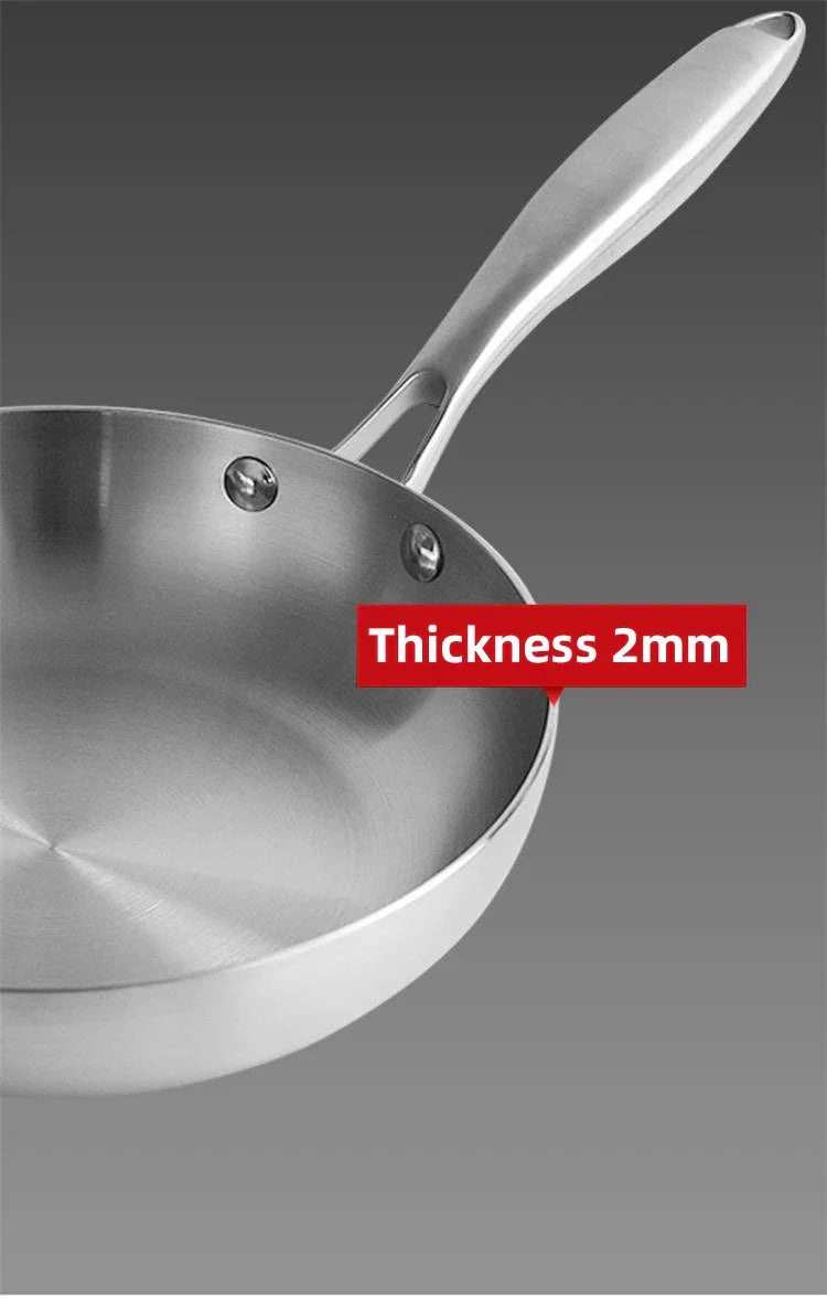 Skanto | Professionele Kookpan - 304 RVS, 2MM dik 5-laags Stalen pan & Kookpan