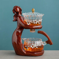 TeaLux Artisan Theepot Set | Elegante automatische theeset met hittebestendig glas en stijlvolle houder voor de perfecte brouwervaring