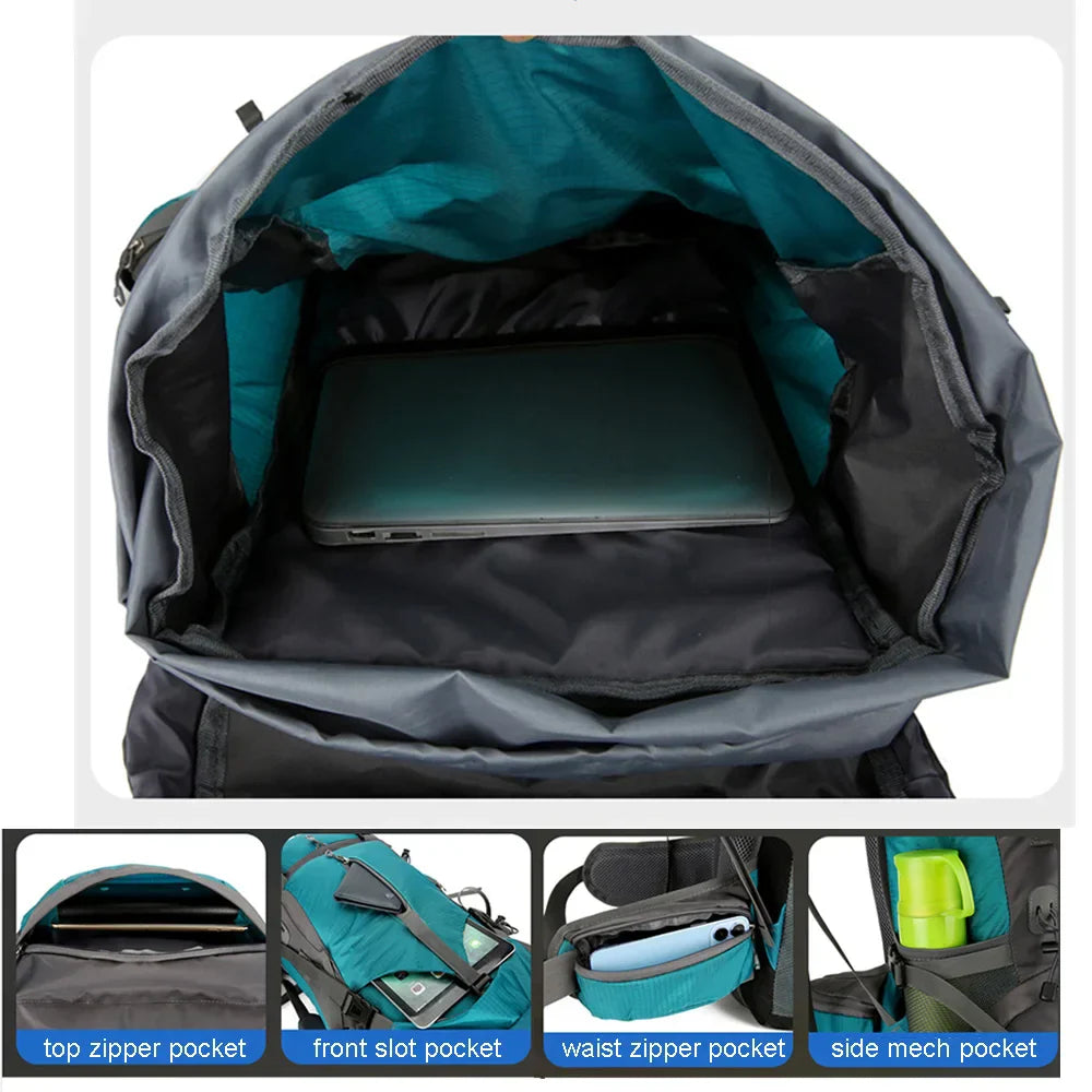Alpivento 70L Trekkingrugzak | Waterdichte Campingrugzak met Regenhoes | Grote Outdoor Rugzak voor Wandelen, Bergbeklimmen en Reizen  Merk: