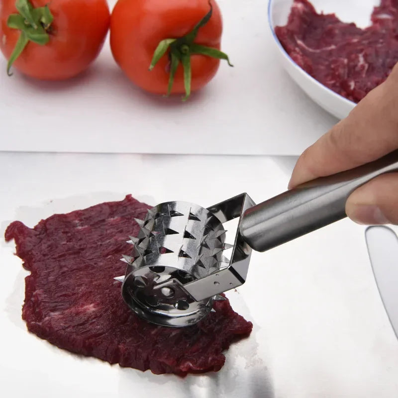 SteelTender Vleeshamer | RVS Vleesverzachter met Klopkop | Voor Steak, Schnitzel & Varkensvlees | 18 cm