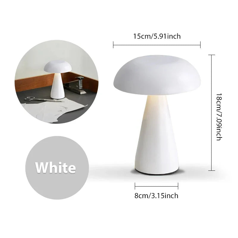 LumoShroom Tafellamp | Retro Paddenstoel-Design | LED & Dimbaar | Oplaadbaar