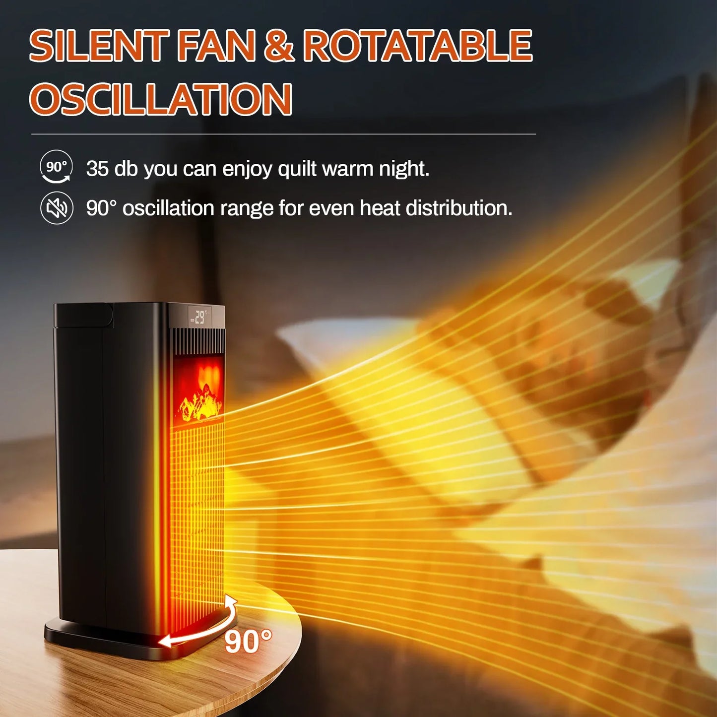 Belora - Elektrische Keramische Verwarmingsventilator 1500W met Thermostaat en Afstandsbediening