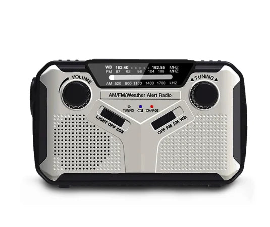 Skanto | Nødradio met sveiv en solcelle – Draagbare dynamoradio met powerbank en LED-zaklamp