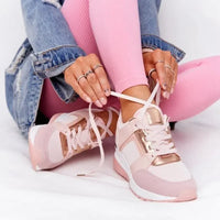 LuxeStride Elegance Sneakers | Comfortabele dames sneakers met ingebouwde hak voor wandelingen in de buitenlucht, beschikbaar in plus maten 35-43