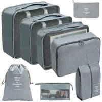 PackWunder Reisorganizer Set 7/8/9/10-delig | Opvouwbare Koffer-organizer | Voor kleding, schoenen & accessoires