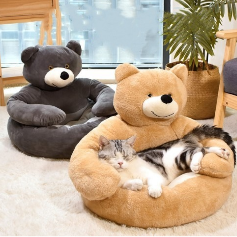 CuddleCub - Winter pluche hondenbed in berenvorm